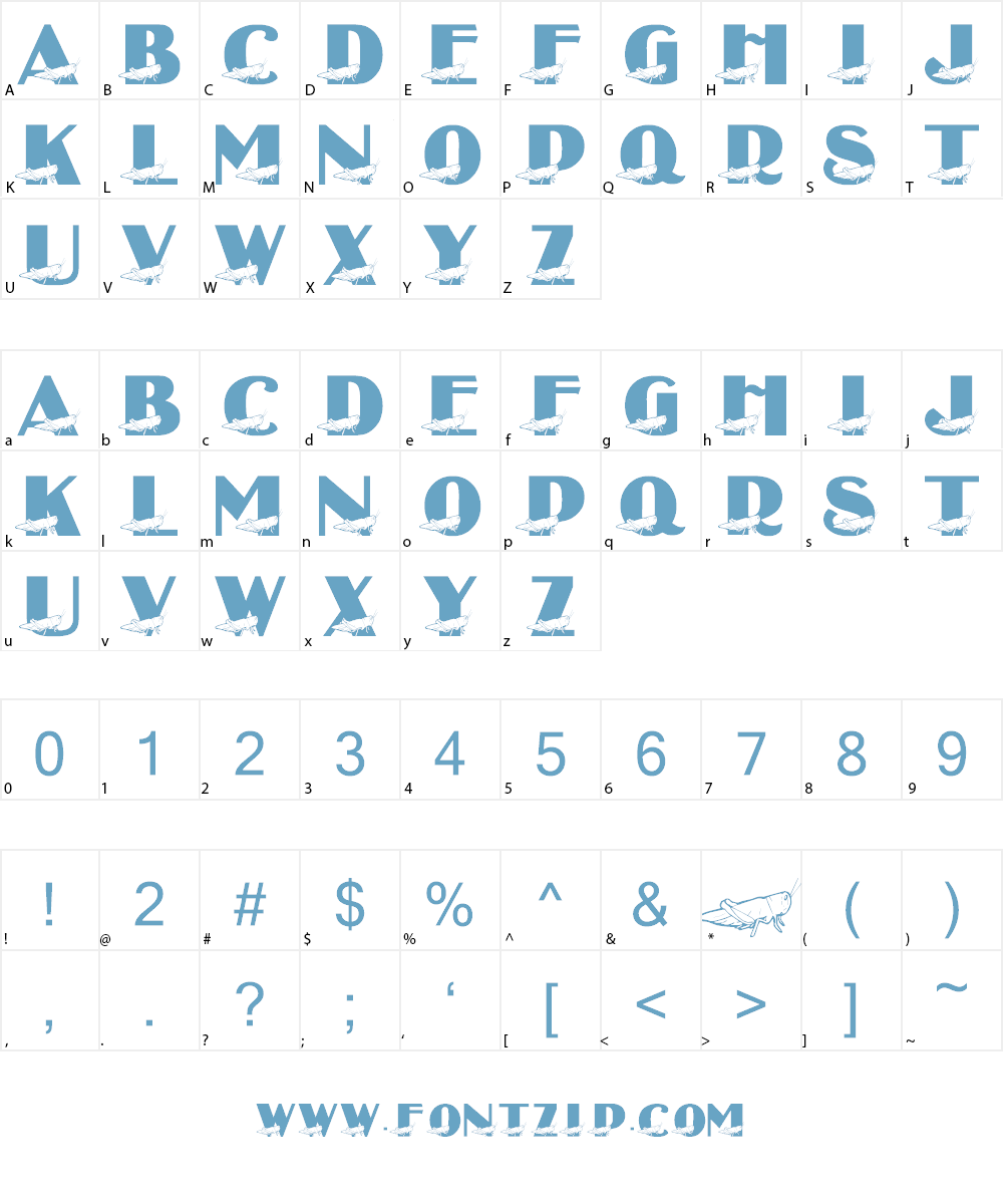 LMS Yes Young Grasshopper Font Character